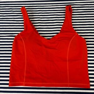 NWT Cropped Athletic Tank with Bra Bright Red Size M
